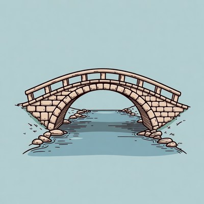 Stone Arch Bridge Over Stream