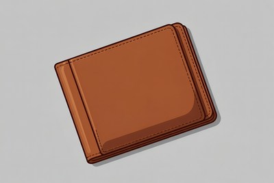 Brown Leather Wallet Illustration