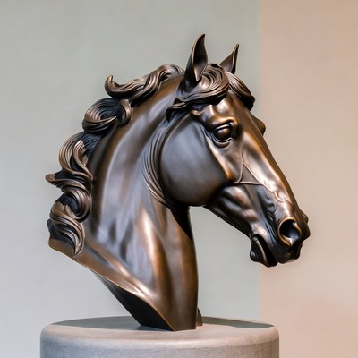Bronze Horse Head Sculpture
