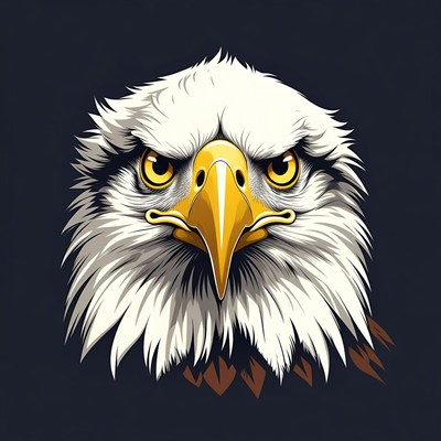 Bald Eagle Closeup Illustration