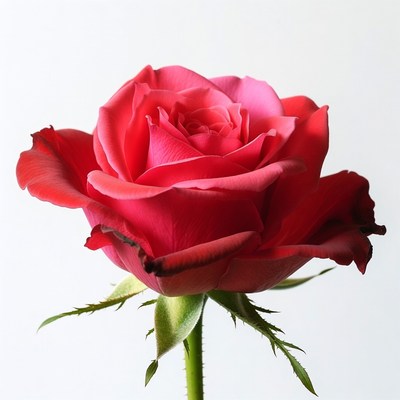 Pink Rose on White Background
