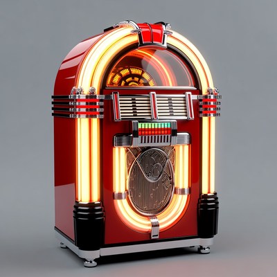 Vintage Red Neon Jukebox