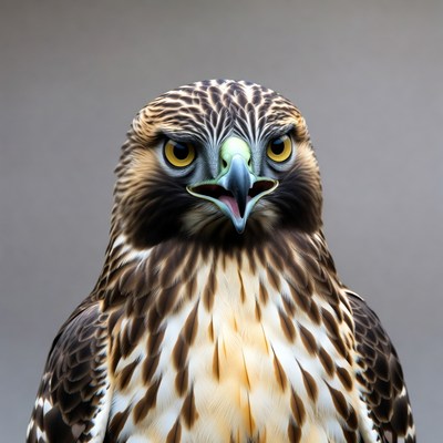 Close-up of screeching falcon
