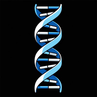 Blue DNA Double Helix Illustration