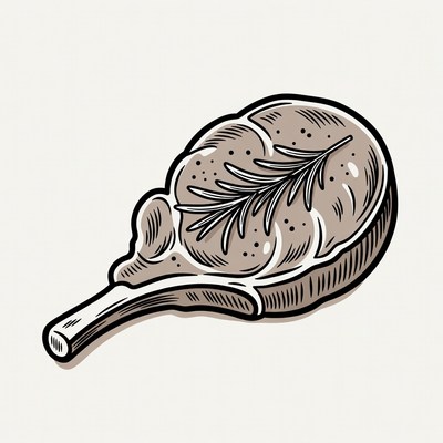 Roasted Pork Chop with Rosemary