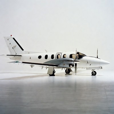 White Piper Seneca Airplane on Tarmac