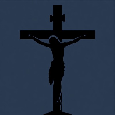 Silhouette of Jesus on Cross