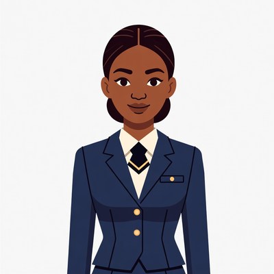 African-American woman in navy suit