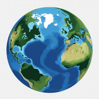 Colorful Earth Globe Illustration