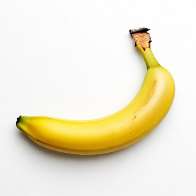 Peeled banana on white background