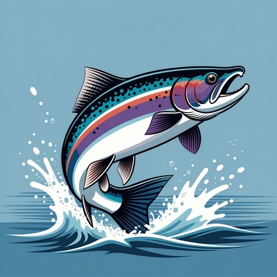 Rainbow Trout Jumping from Water