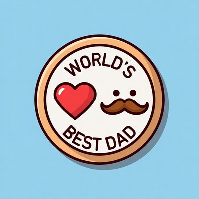 World's Best Dad Badge Illustration