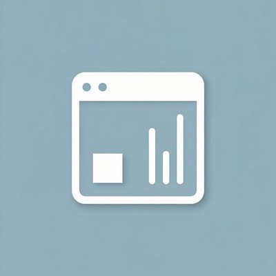 Browser Window with Bar Chart Icon