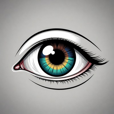 Colorful Blue Eye Illustration