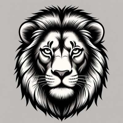 Lion face illustration