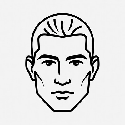 Line art man face