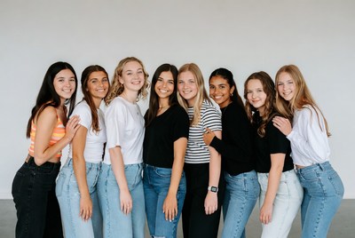 Group of young women posing together