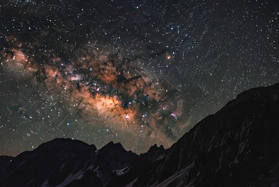 Milky Way over mountains