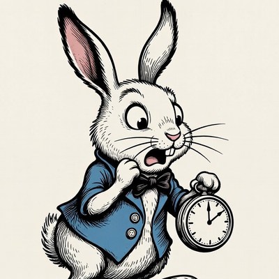 White Rabbit checking pocket watch