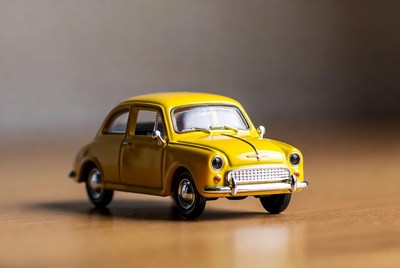 Yellow vintage toy car