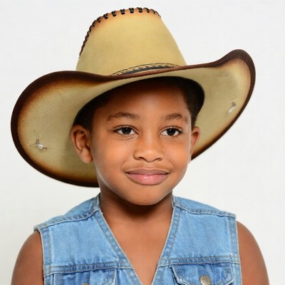 African-American boy in cowboy hat