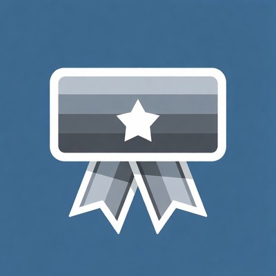 Gray Ribbon Badge with Star