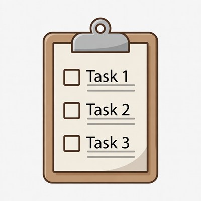 Clipboard with task checklist