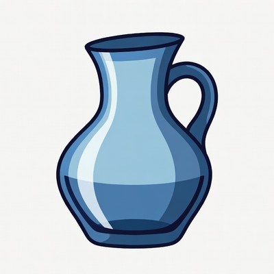 Blue Cartoon Pitcher