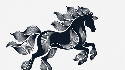 Galloping Horse Silhouette Illustration