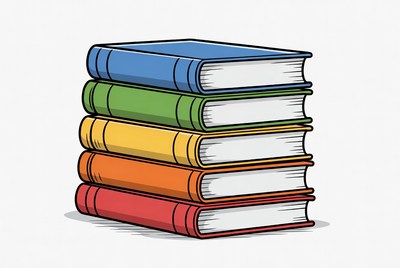 Colorful Stack of Books Illustration