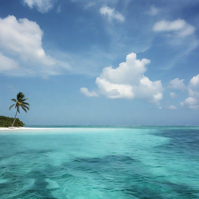 Palm Tree on Tropical Beach