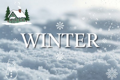 Winter House with Snowflakes Clipart