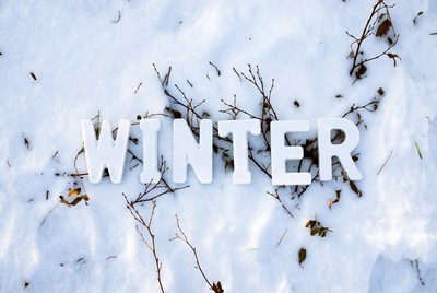 Winter word in snow