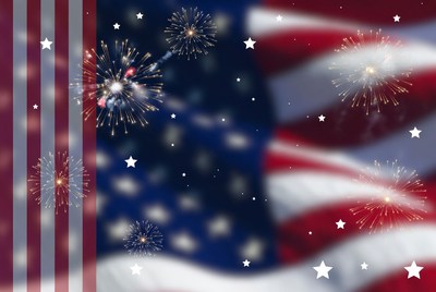 American Flag Fireworks Background