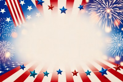 Patriotic USA Flag Fireworks Background