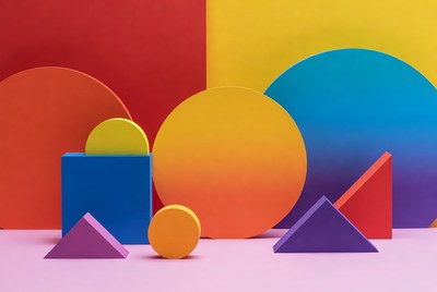 Colorful Geometric Shapes Composition