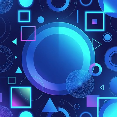 Blue Geometric Shapes Background