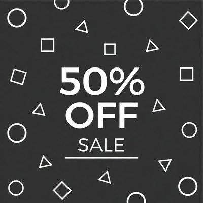 50% Off Sale Geometric Background