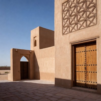 Traditional Arabic Mud House Exterior