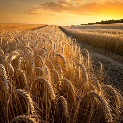 Golden Wheat Field at Sunset