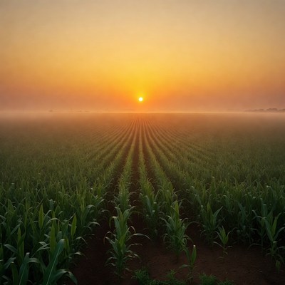 Sunrise over Corn Field