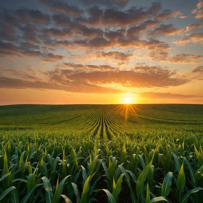 Corn Field at Sunset