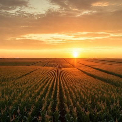 Corn Field at Sunset