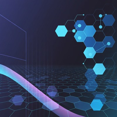 Blue Hexagonal Network Background