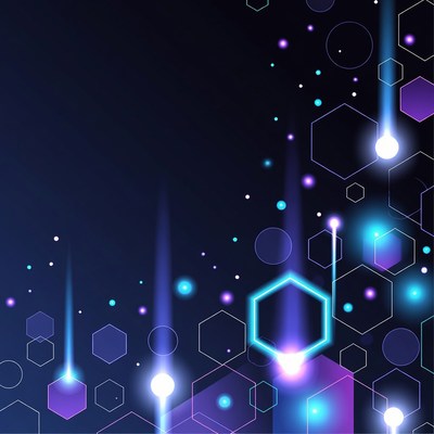 Neon Hexagon Geometric Background