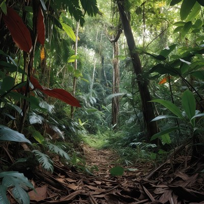 Forest Path in Dense Jungle