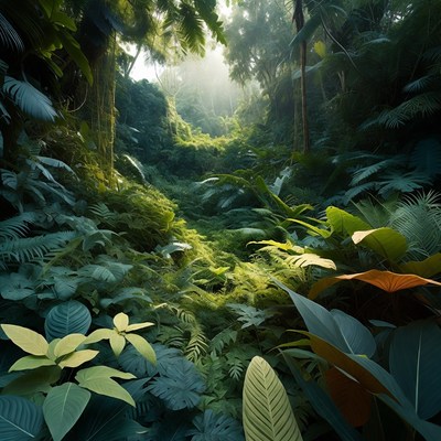 Lush Tropical Jungle Path