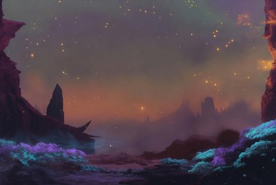 Surreal Alien Canyon Landscape