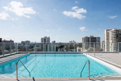 Rooftop Swimming Pool City Skyline