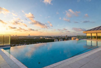 Infinity Pool Overlooking City Skyline
